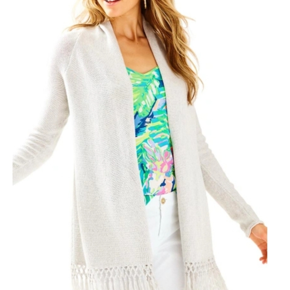 Lilly Pulitzer Women's Fringe Sweater Cardigan..XL
